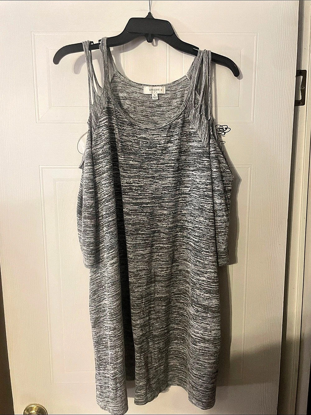 Umgee Abstract Maxi Dress Gray & White XL Like New